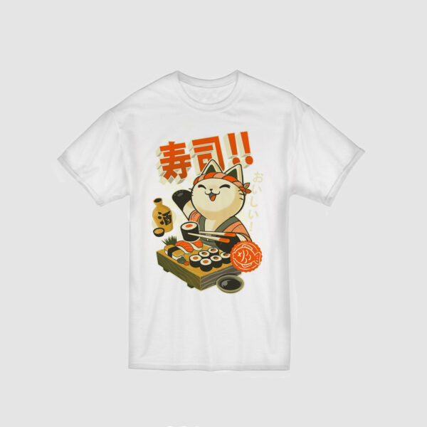 Sushi Cat Chef Japan Tshirt